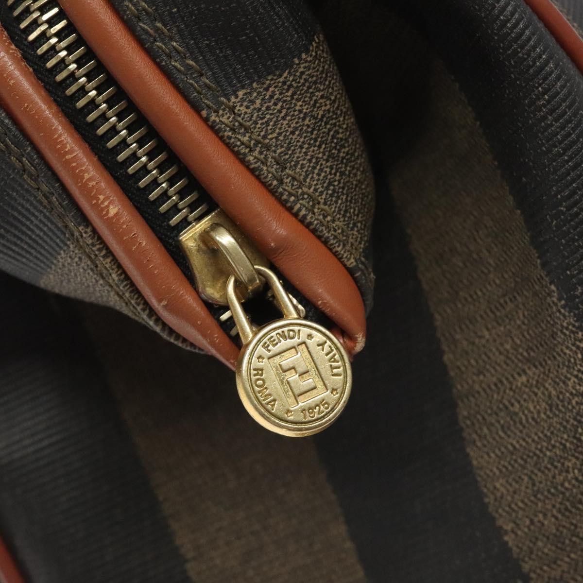 Fendi Pequin Brown Canvas Handbag (Pre-Owned) Size ONE SIZE - 11 Thumbnail