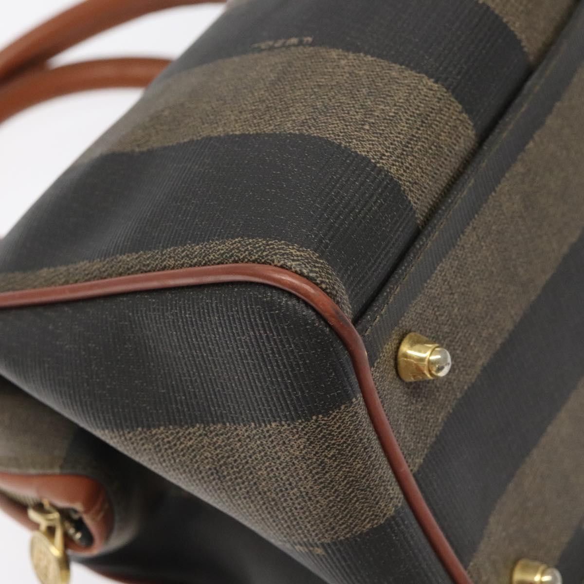 Fendi Pequin Brown Canvas Handbag (Pre-Owned) Size ONE SIZE - 8 Thumbnail