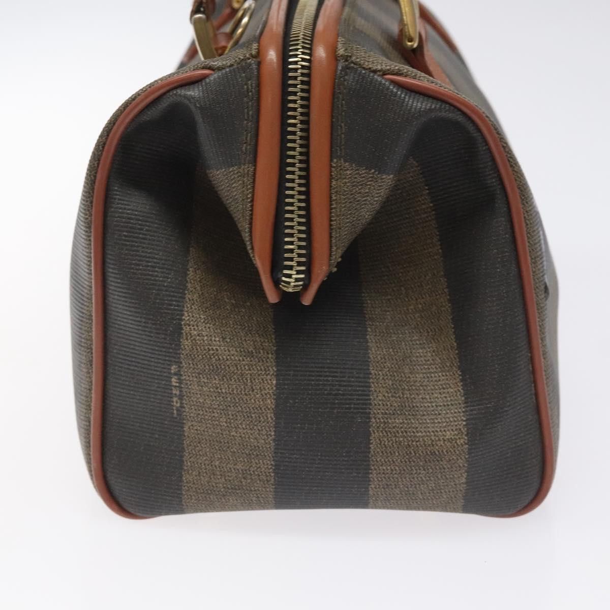 Fendi Pequin Brown Canvas Handbag (Pre-Owned) Size ONE SIZE - 4 Thumbnail