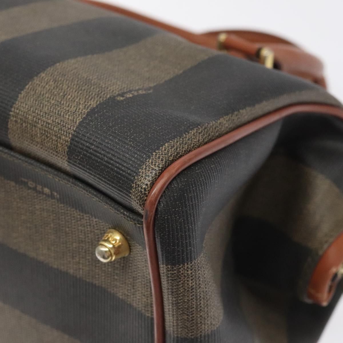 Fendi Pequin Brown Canvas Handbag (Pre-Owned) Size ONE SIZE - 9 Thumbnail