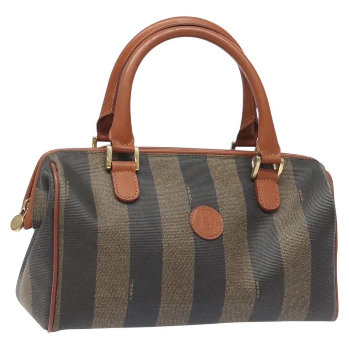 Fendi Pequin Brown Canvas Handbag (Pre-Owned) Size ONE SIZE - 17 Thumbnail