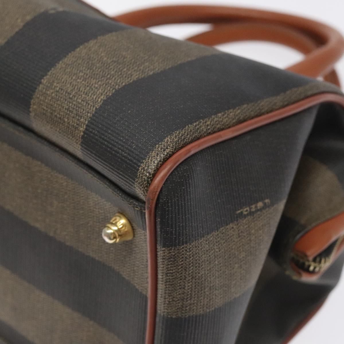 Fendi Pequin Brown Canvas Handbag (Pre-Owned) Size ONE SIZE - 6 Thumbnail