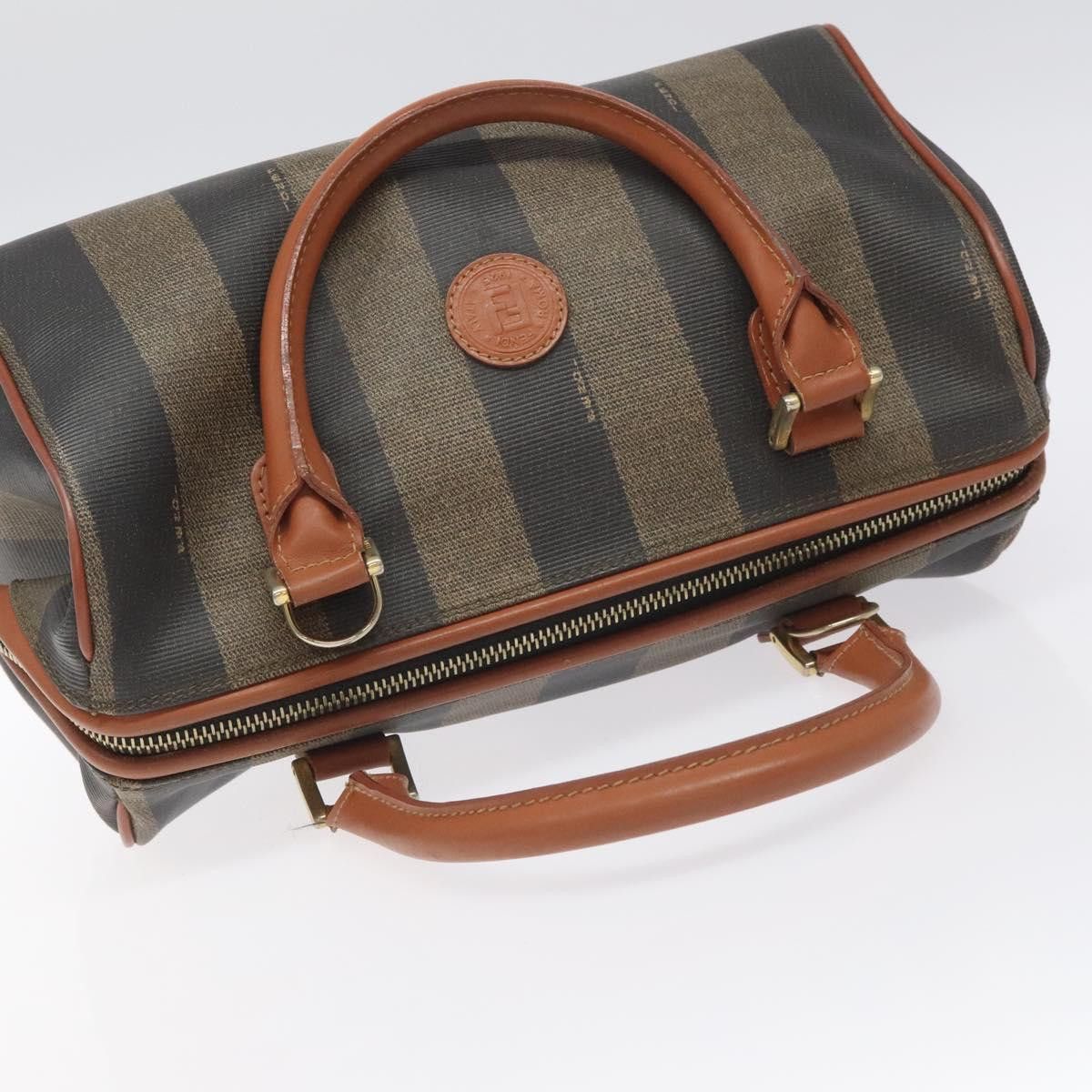 Fendi Pequin Brown Canvas Handbag (Pre-Owned) Size ONE SIZE - 16 Thumbnail