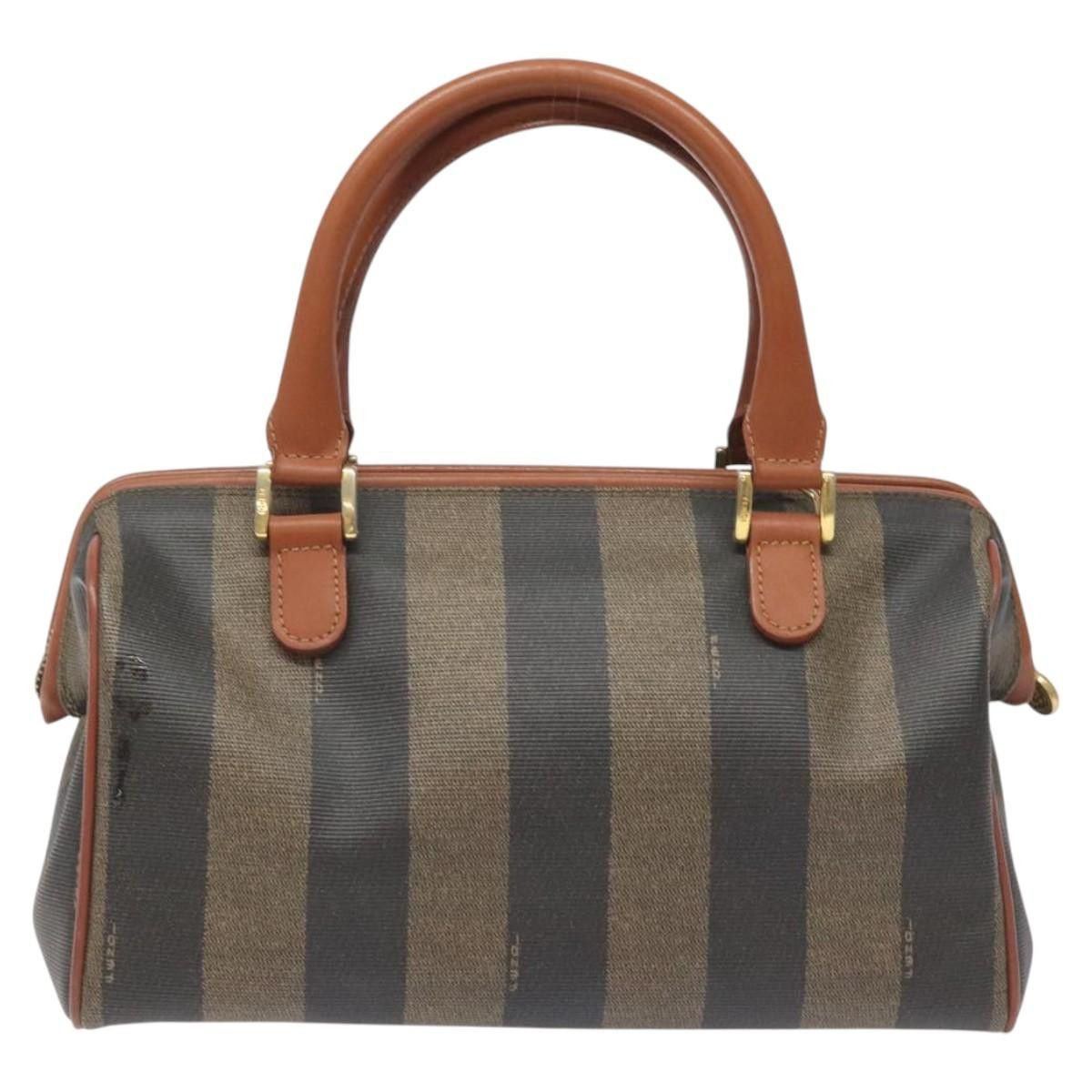 Fendi Pequin Brown Canvas Handbag (Pre-Owned) Size ONE SIZE - 2 Thumbnail