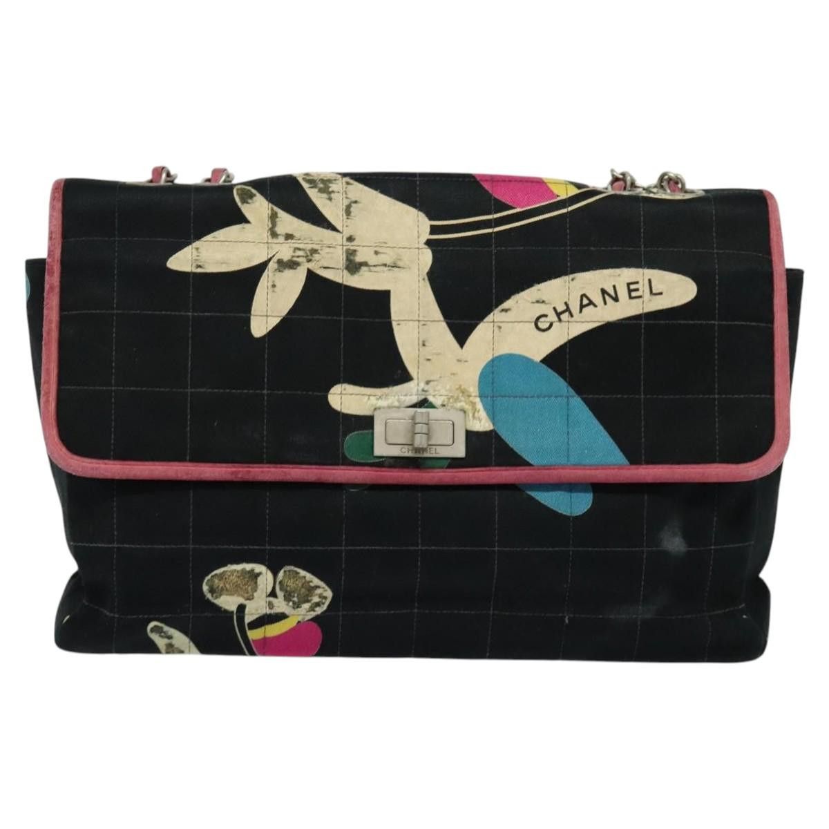 Chanel 2,55 Black Canvas Shoulder Bag (Pre-Owned) Size ONE SIZE - 18 Thumbnail