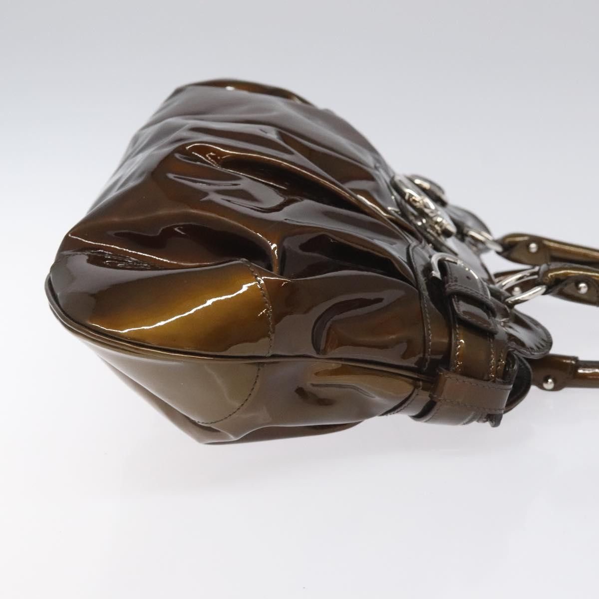 Salvatore Ferragamo Marisa Brown Patent Leather Shoulder Bag (Pre-Owned) Size ONE SIZE - 3 Thumbnail