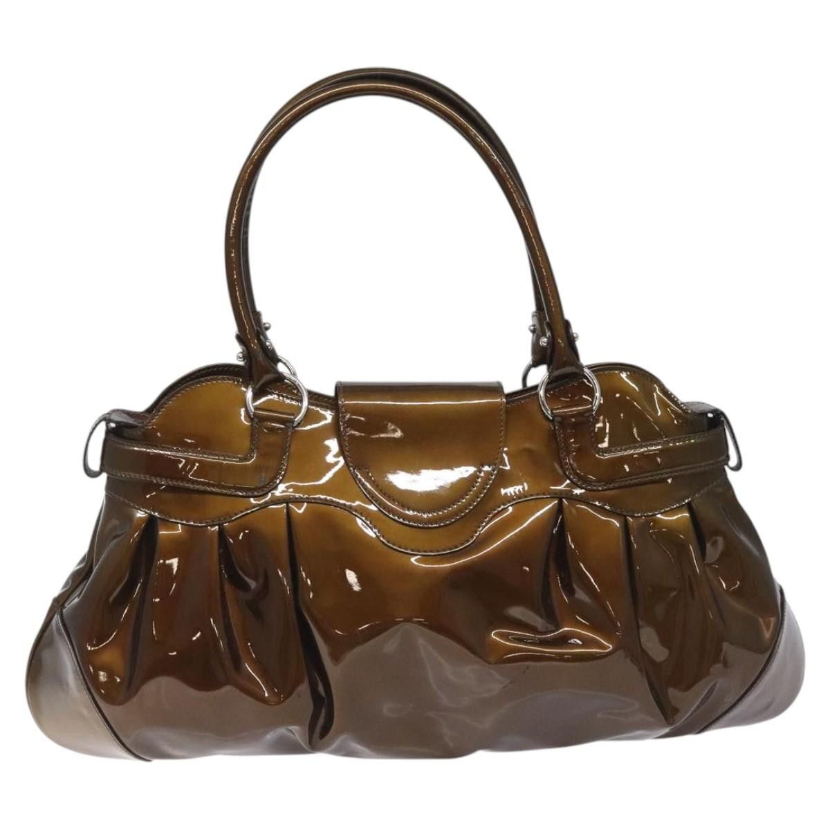 Salvatore Ferragamo Marisa Brown Patent Leather Shoulder Bag (Pre-Owned) Size ONE SIZE - 2 Thumbnail
