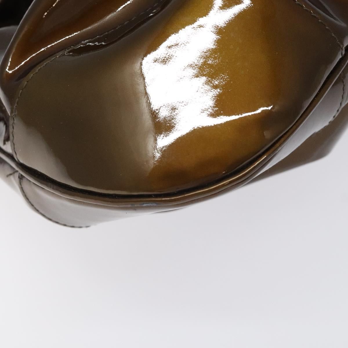 Salvatore Ferragamo Marisa Brown Patent Leather Shoulder Bag (Pre-Owned) Size ONE SIZE - 10 Thumbnail
