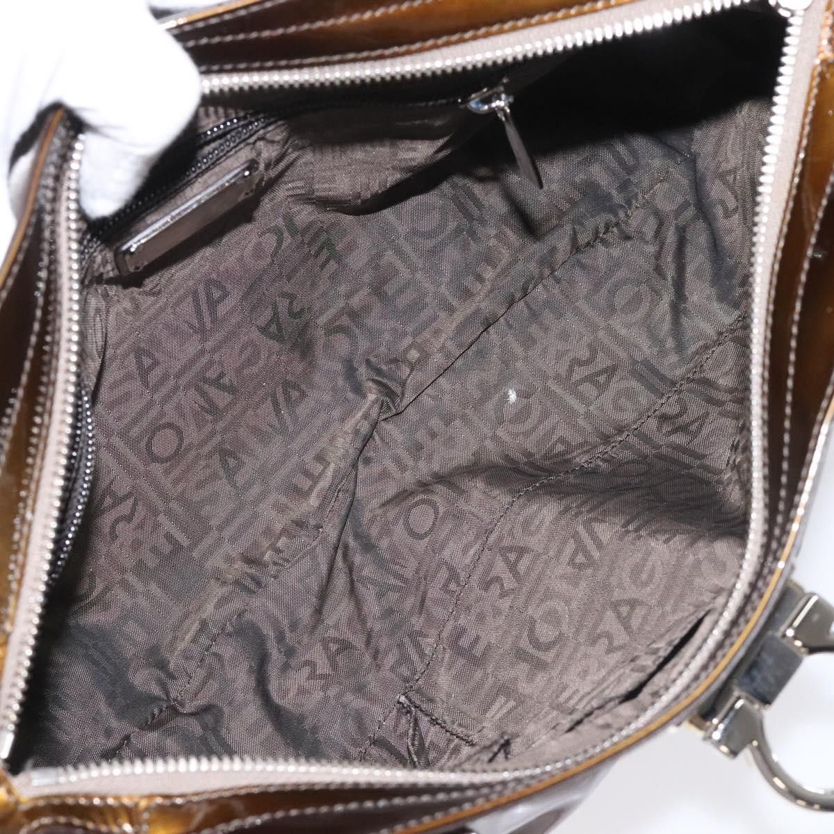 Salvatore Ferragamo Marisa Brown Patent Leather Shoulder Bag (Pre-Owned) Size ONE SIZE - 20 Thumbnail