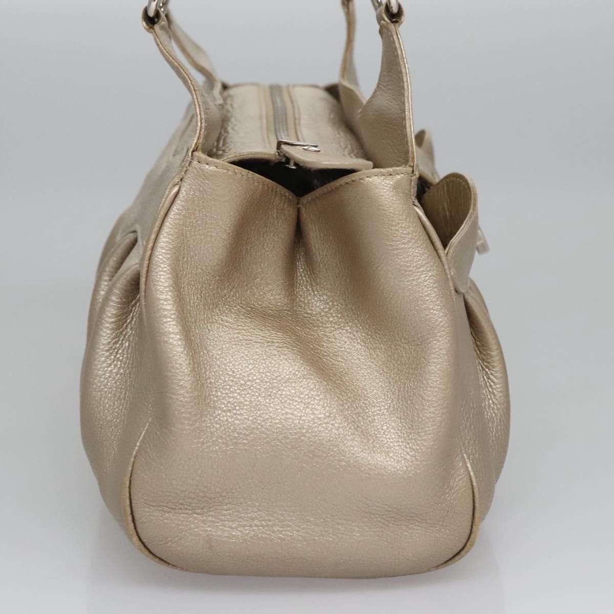 Salvatore Ferragamo Gancini Gold Leather Tote Bag (Pre-Owned) Size ONE SIZE - 4 Thumbnail