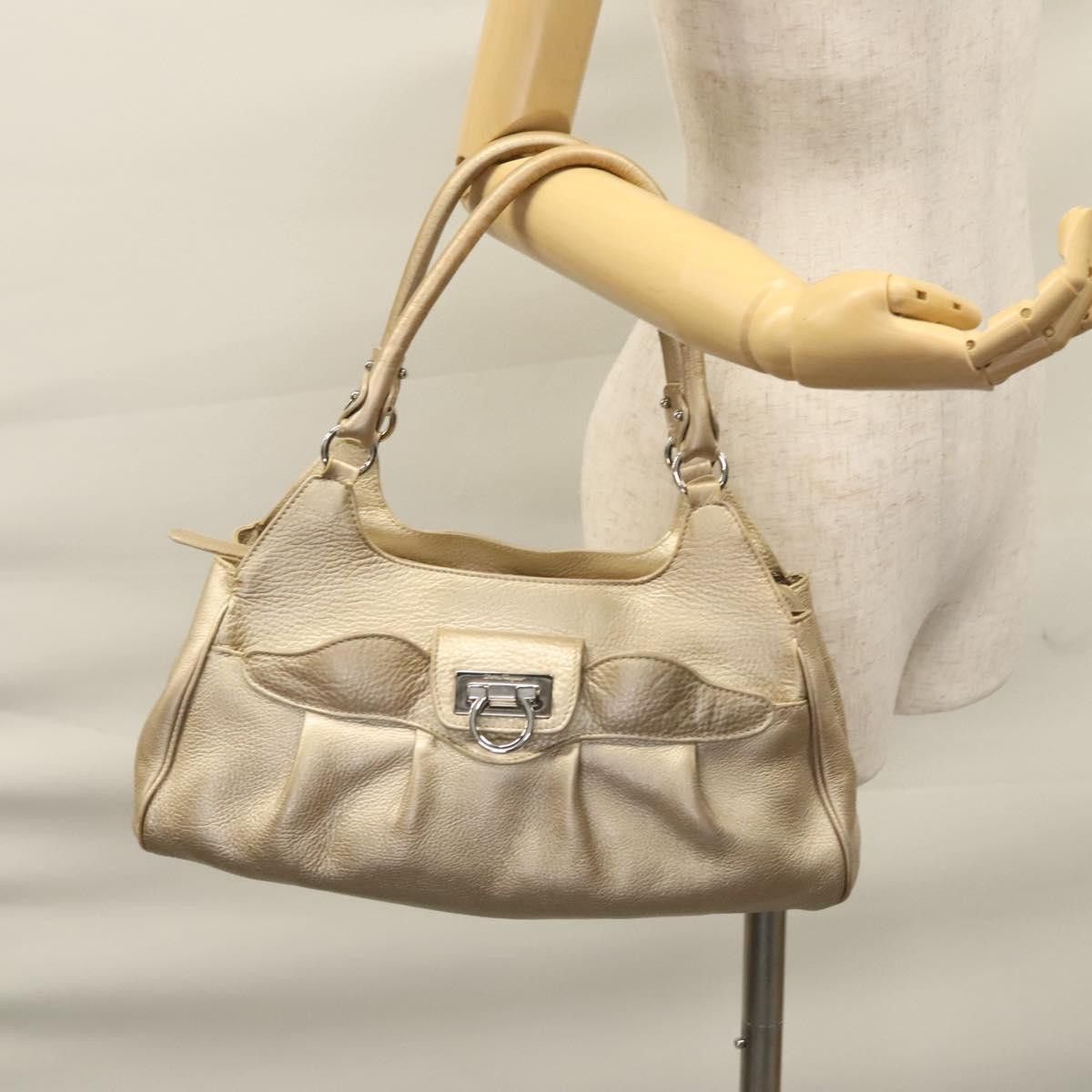 Salvatore Ferragamo Gancini Gold Leather Tote Bag (Pre-Owned) Size ONE SIZE - 11 Thumbnail