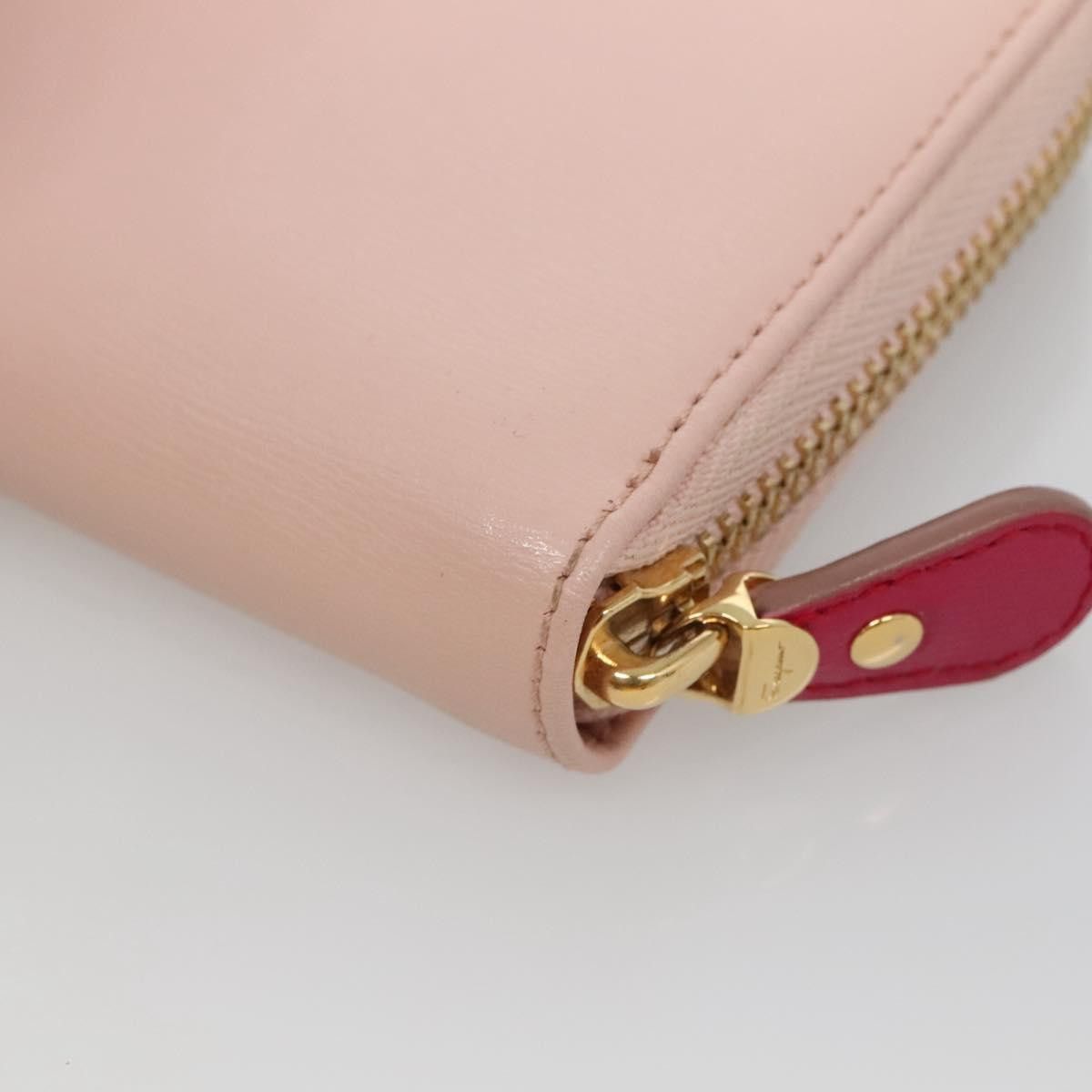 Salvatore Ferragamo Gancio Pink Leather Wallet (Pre-Owned) Size ONE SIZE - 9 Thumbnail