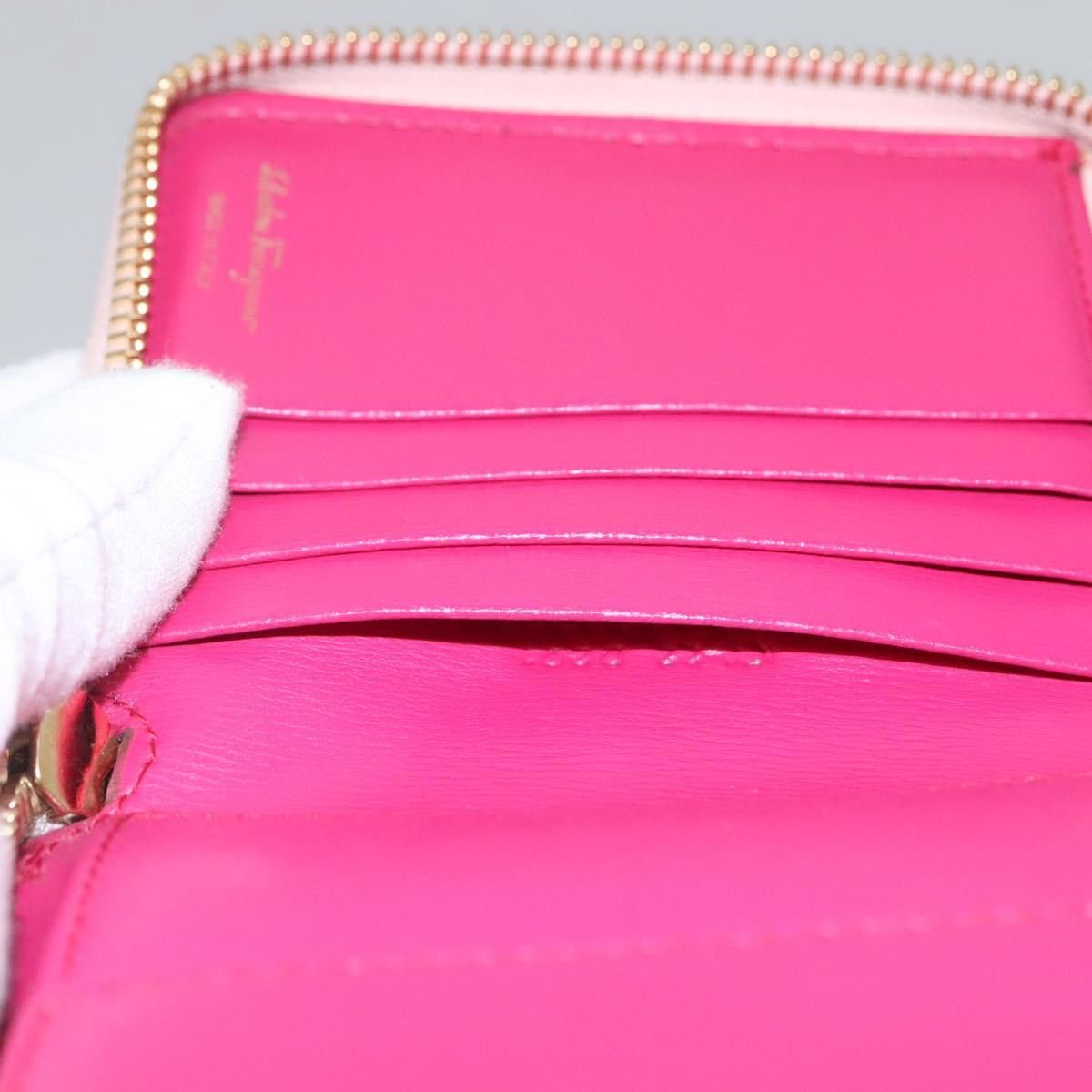Salvatore Ferragamo Gancio Pink Leather Wallet (Pre-Owned) Size ONE SIZE - 15 Thumbnail