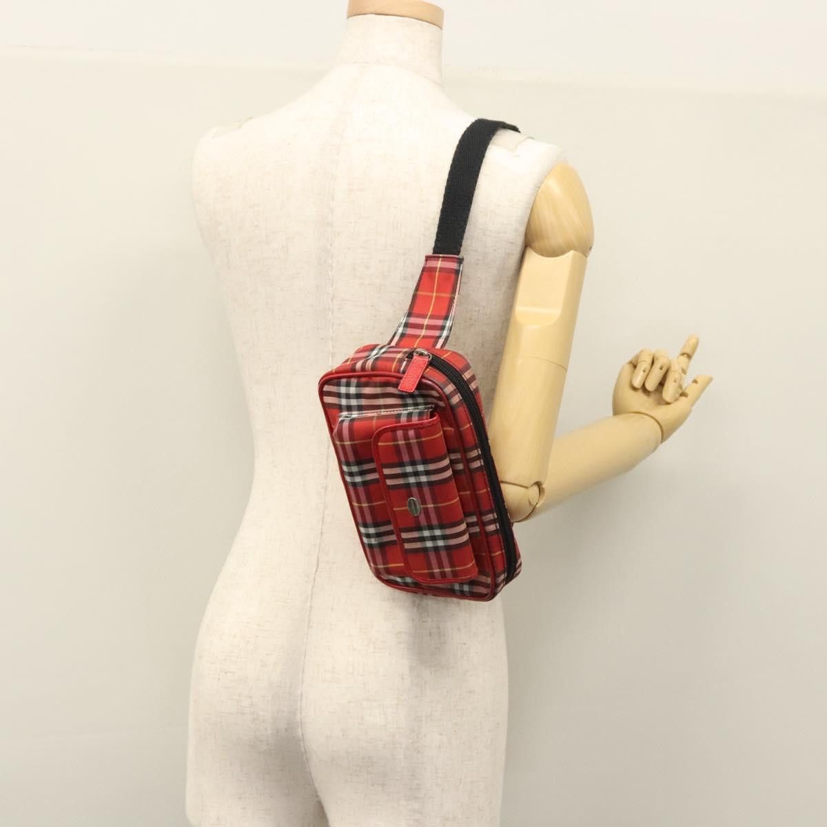 Burberry Nova Check Red Synthetic Shoulder Bag (Pre-Owned) Size ONE SIZE - 15 Thumbnail