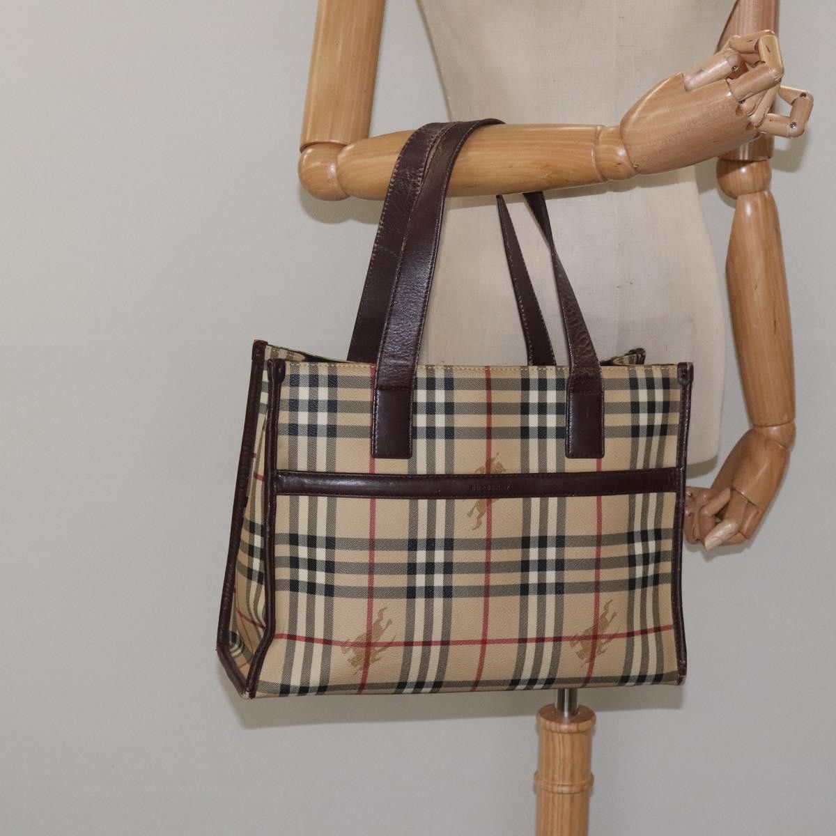 Burberry Nova Check Beige Canvas Tote Bag (Pre-Owned) Size ONE SIZE - 15 Thumbnail