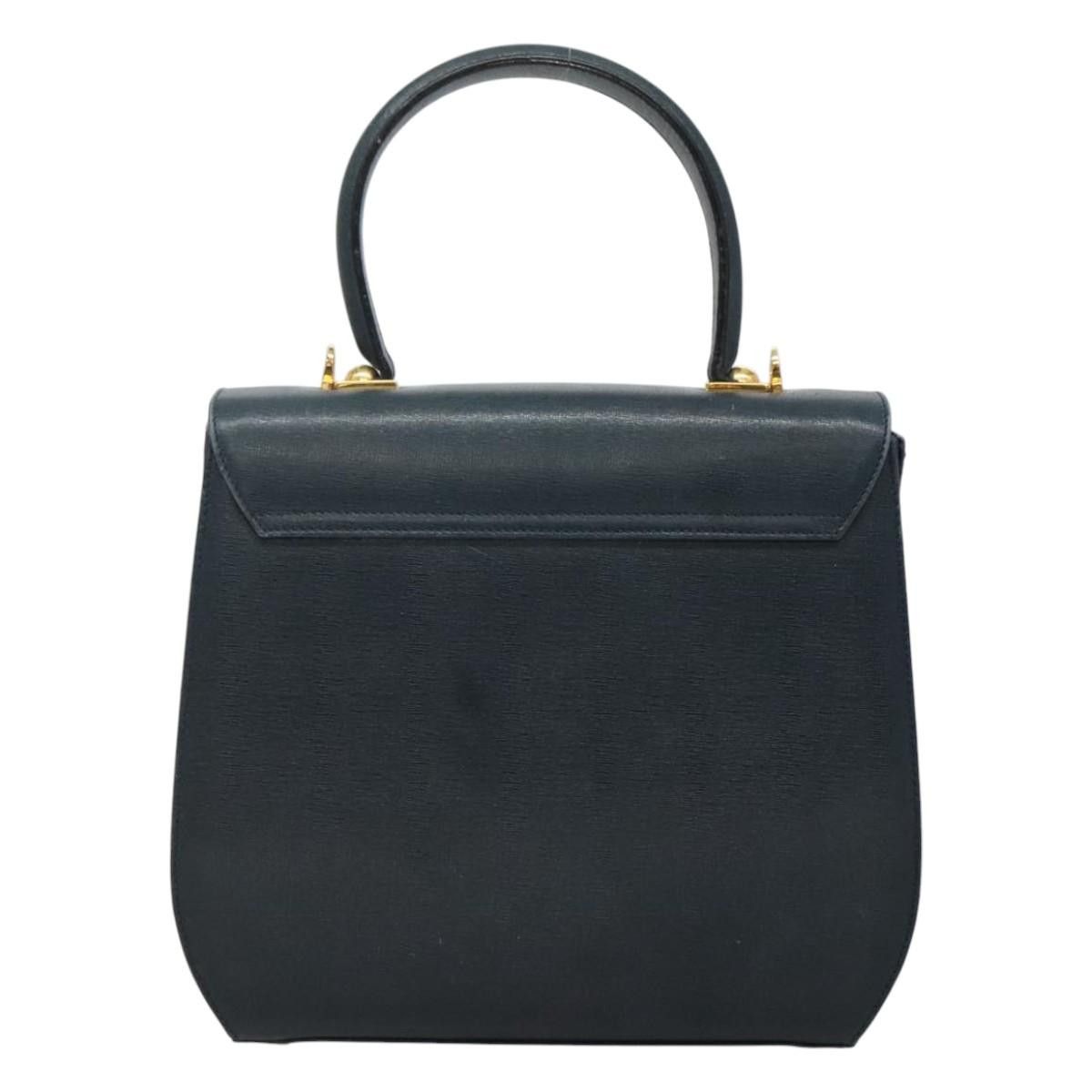 Salvatore Ferragamo Gancini Navy Leather Handbag (Pre-Owned) Size ONE SIZE - 2 Thumbnail