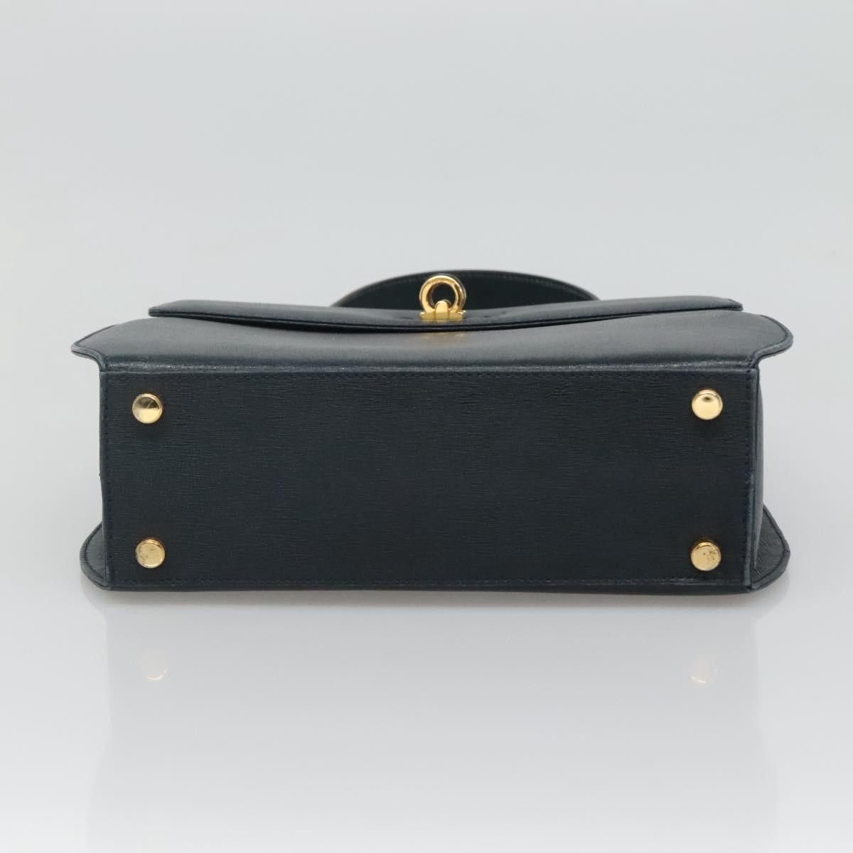 Salvatore Ferragamo Gancini Navy Leather Handbag (Pre-Owned) Size ONE SIZE - 7 Thumbnail