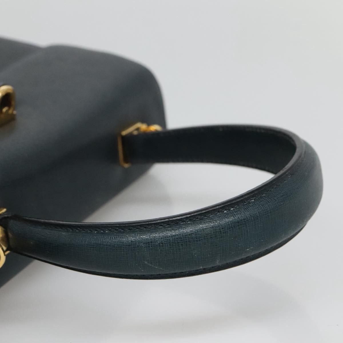 Salvatore Ferragamo Gancini Navy Leather Handbag (Pre-Owned) Size ONE SIZE - 5 Thumbnail
