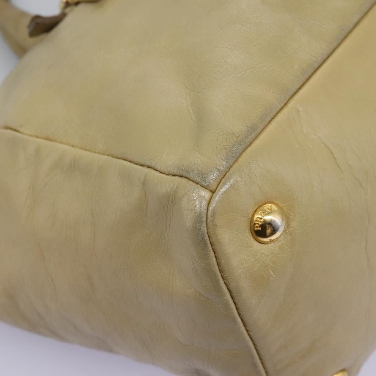 Prada Vitello Beige Leather Handbag (Pre-Owned) Size ONE SIZE - 7 Thumbnail