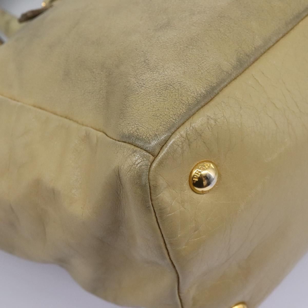 Prada Vitello Beige Leather Handbag (Pre-Owned) Size ONE SIZE - 9 Thumbnail