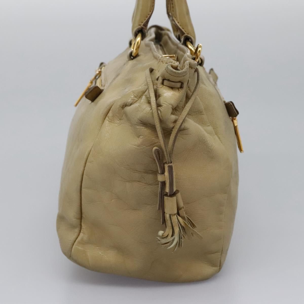 Prada Vitello Beige Leather Handbag (Pre-Owned) Size ONE SIZE - 4 Thumbnail