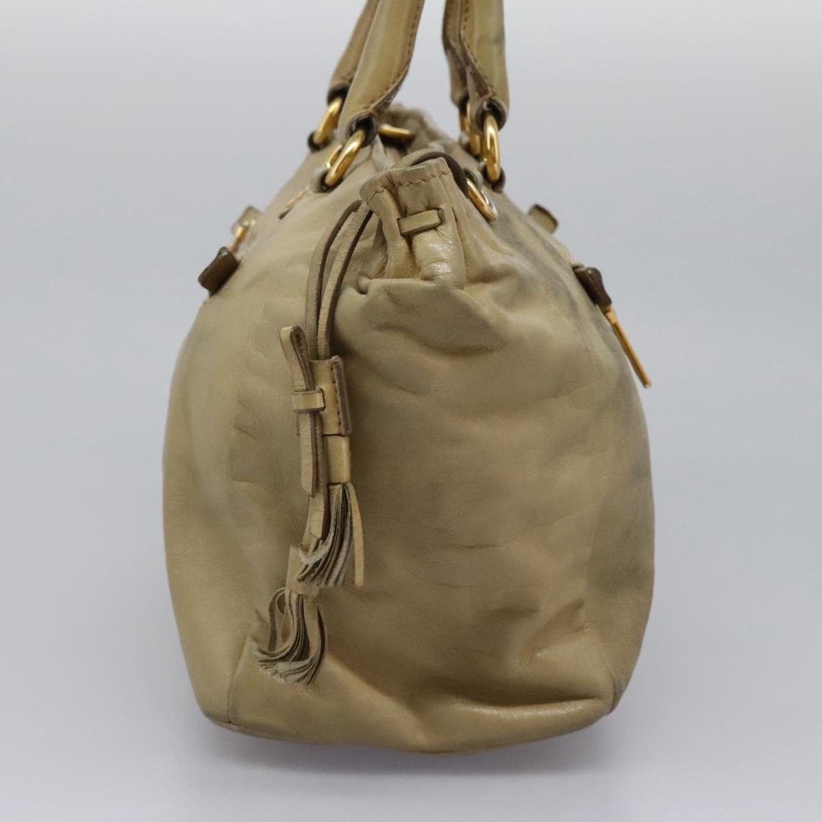 Prada Vitello Beige Leather Handbag (Pre-Owned) Size ONE SIZE - 3 Thumbnail