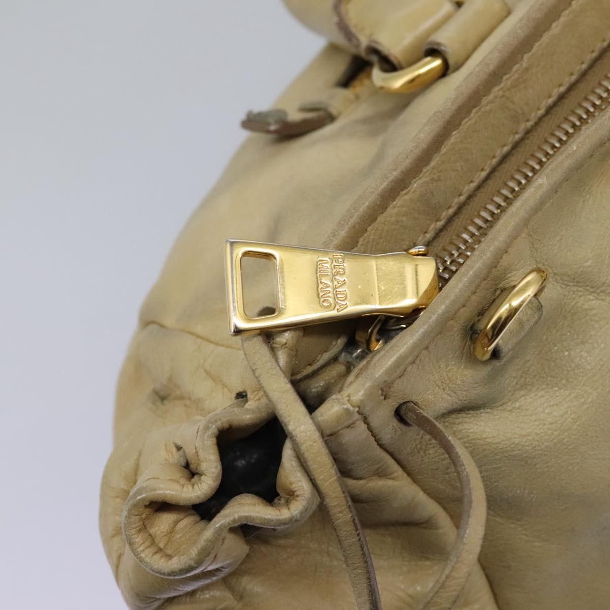 Prada Vitello Beige Leather Handbag (Pre-Owned) Size ONE SIZE - 12 Thumbnail