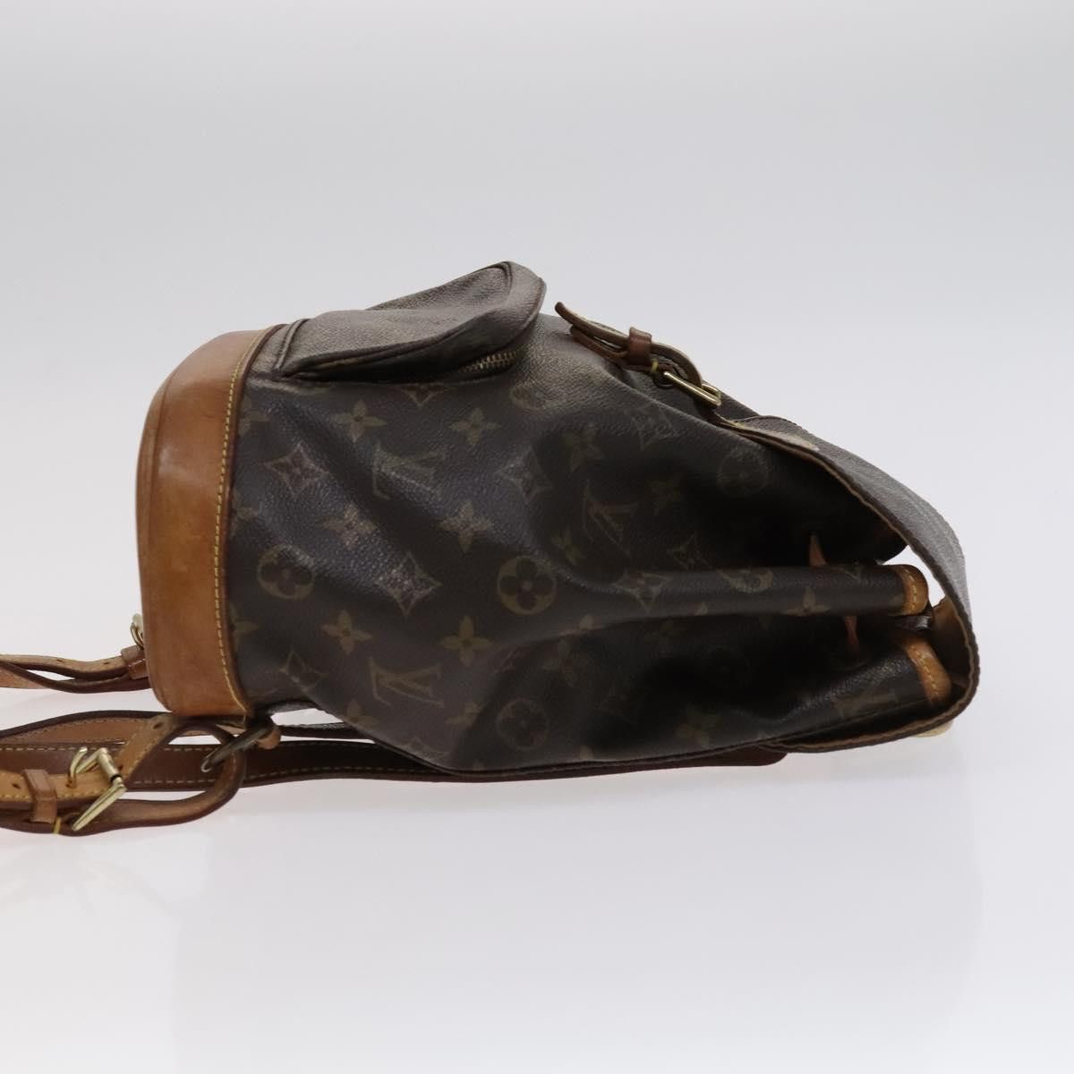 Louis Vuitton Montsouris Mm Brown Canvas Backpack Bag (Pre-Owned) Size ONE SIZE - 4 Thumbnail