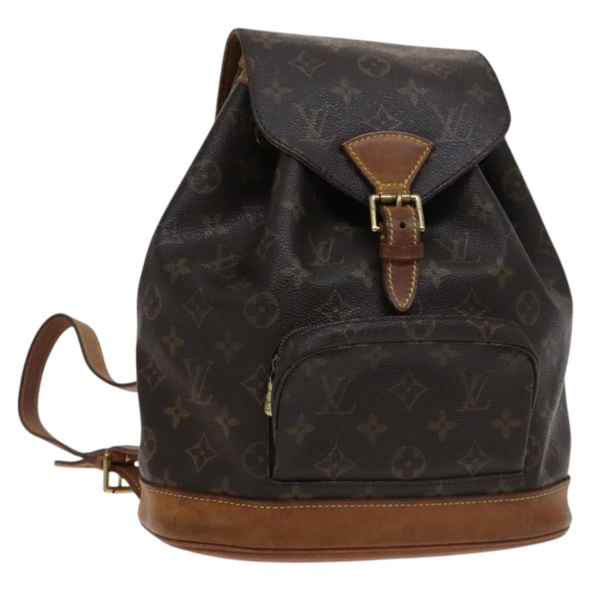 Louis Vuitton Montsouris Mm Brown Canvas Backpack Bag (Pre-Owned) Size ONE SIZE - 3 Thumbnail