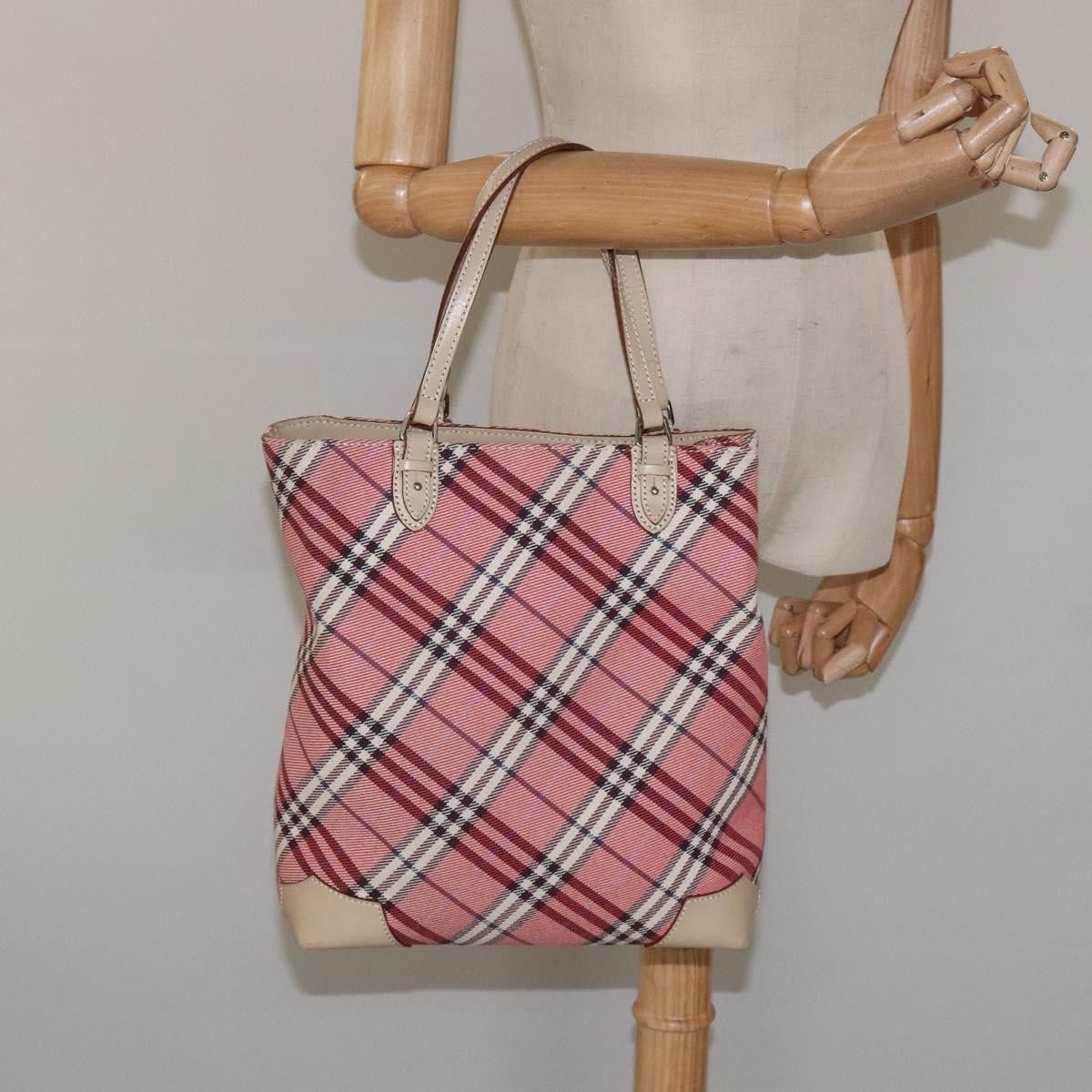 Burberry Nova Check Pink Canvas Tote Bag (Pre-Owned) Size ONE SIZE - 11 Thumbnail