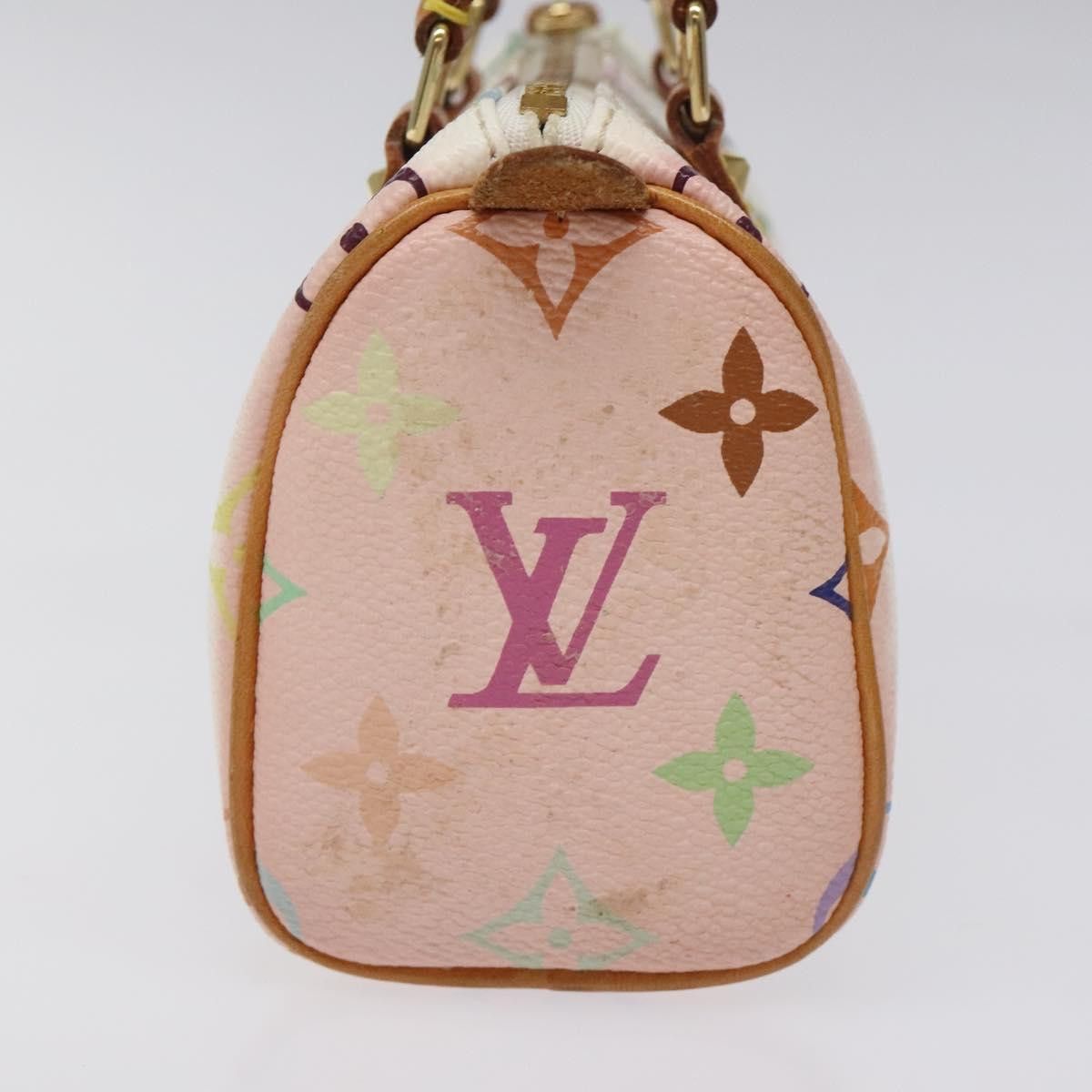 Louis Vuitton Mini Speedy White Canvas Handbag (Pre-Owned) Size ONE SIZE - 3 Thumbnail