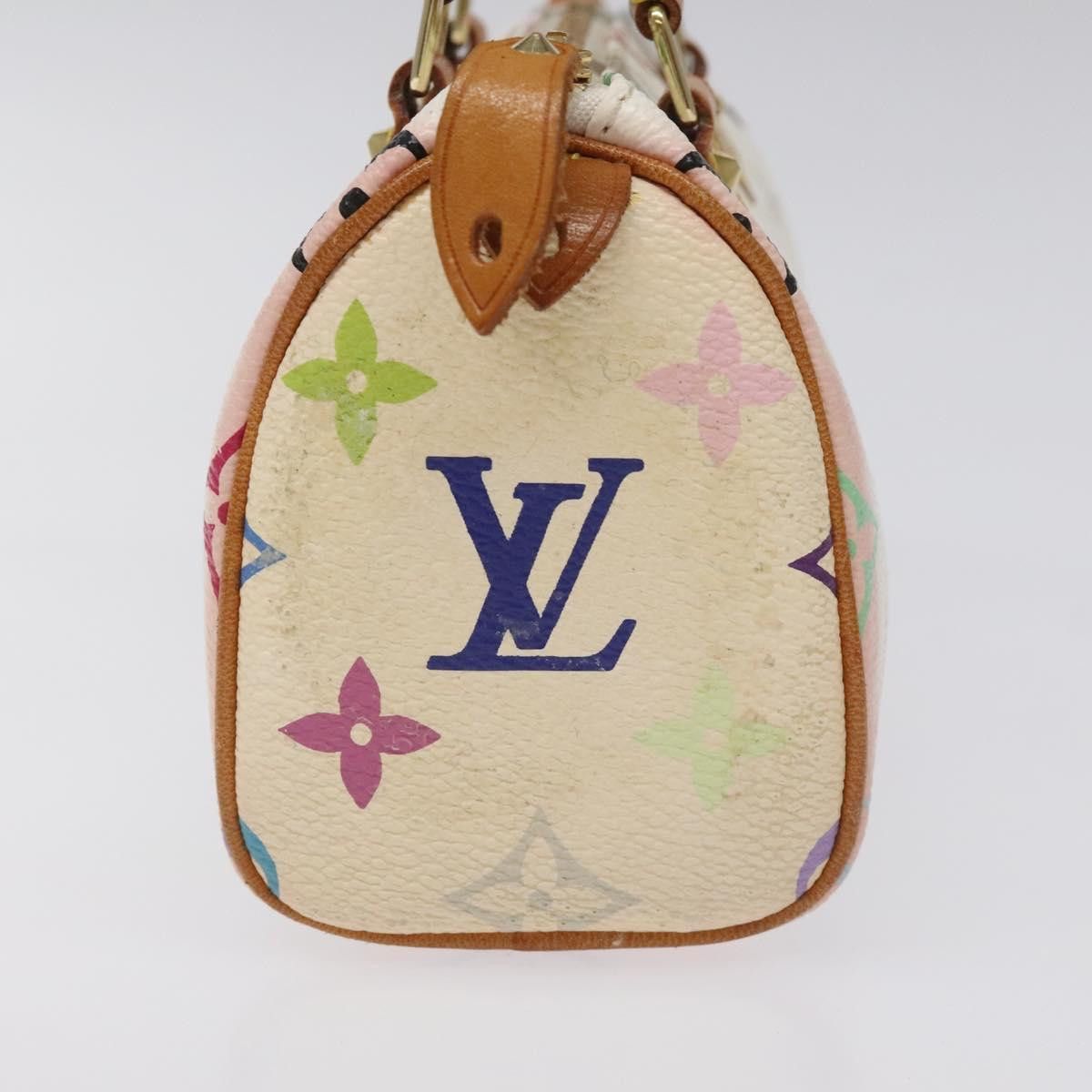 Louis Vuitton Mini Speedy White Canvas Handbag (Pre-Owned) Size ONE SIZE - 4 Thumbnail
