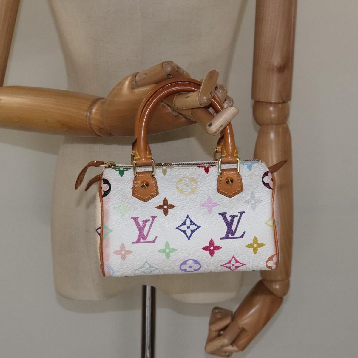 Louis Vuitton Mini Speedy White Canvas Handbag (Pre-Owned) Size ONE SIZE - 19 Thumbnail