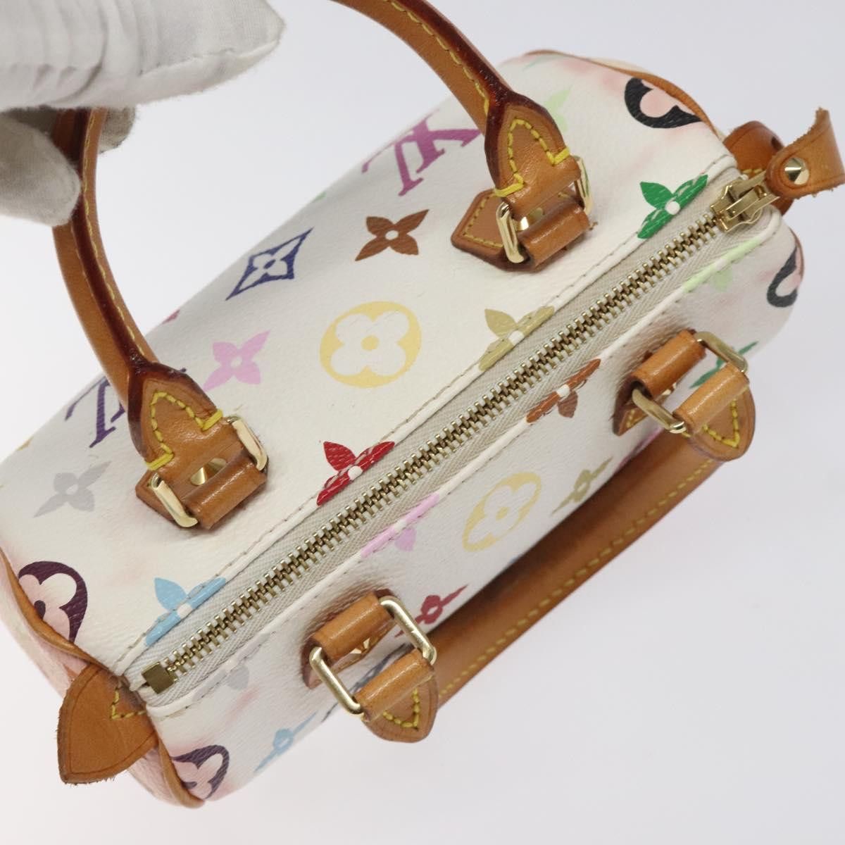 Louis Vuitton Mini Speedy White Canvas Handbag (Pre-Owned) Size ONE SIZE - 13 Thumbnail