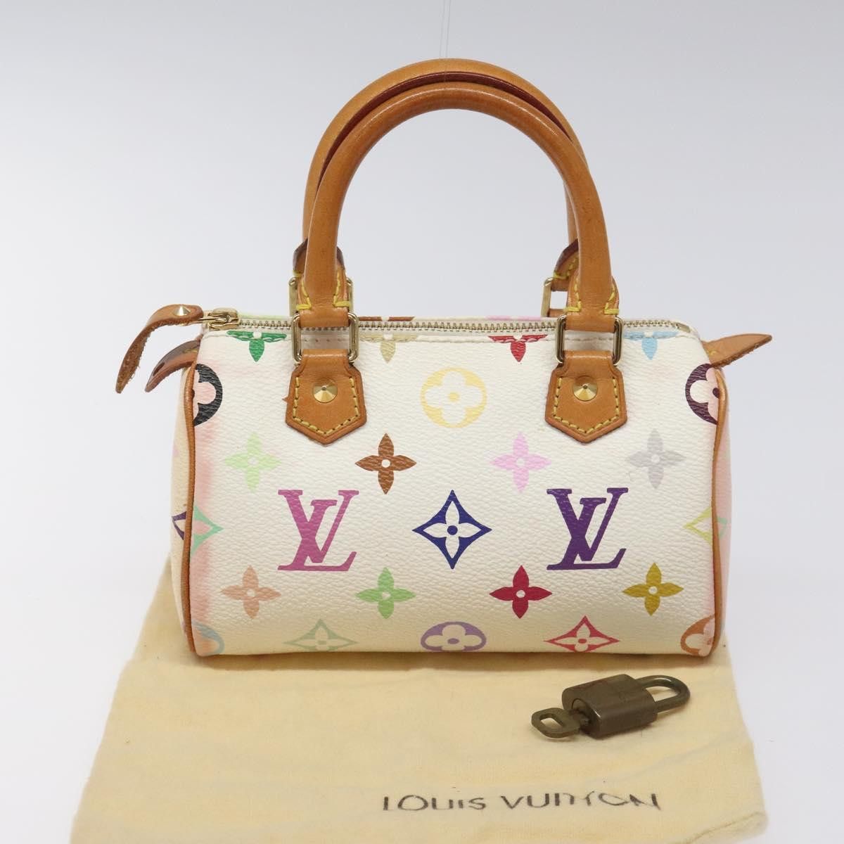 Louis Vuitton Mini Speedy White Canvas Handbag (Pre-Owned) Size ONE SIZE - 17 Thumbnail