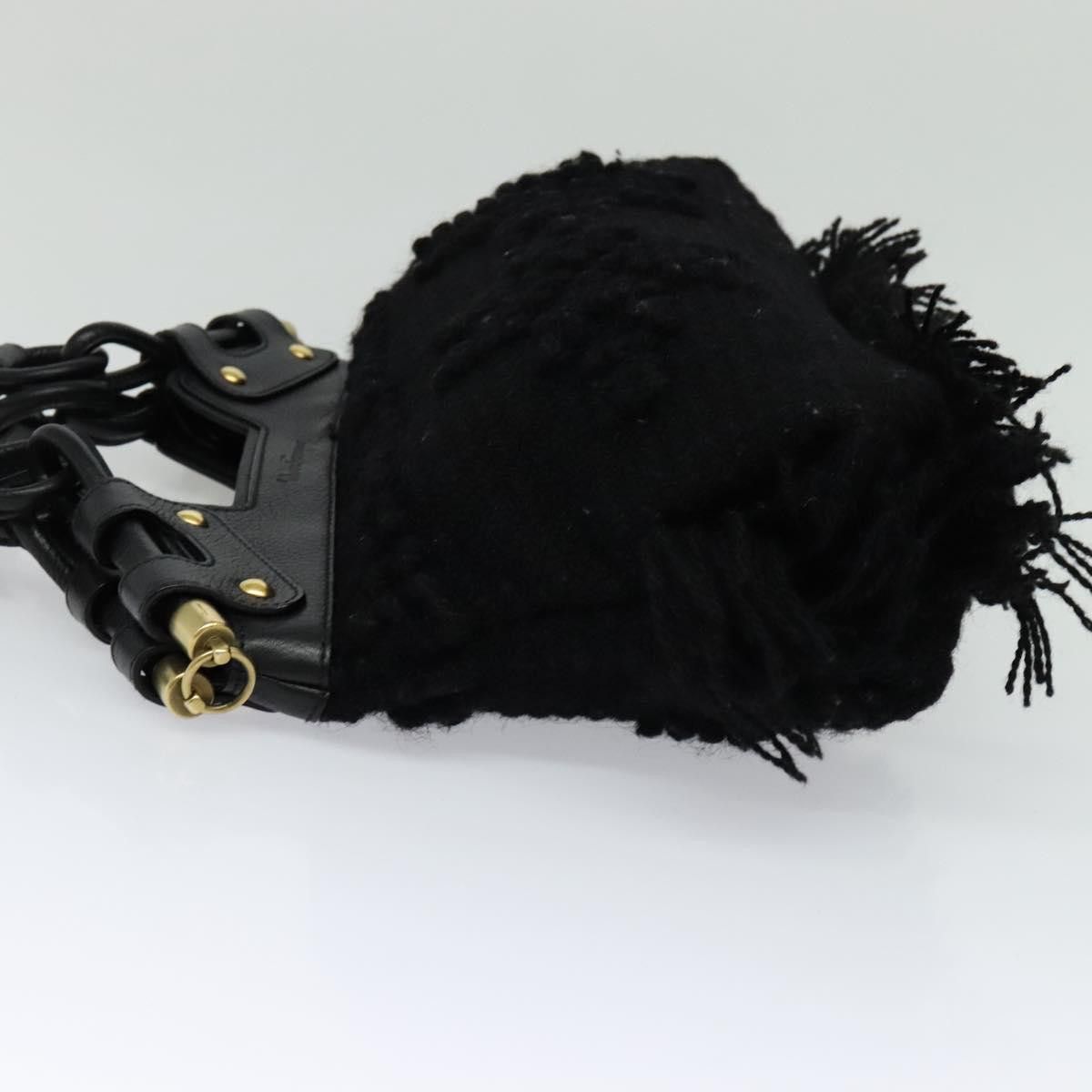 Salvatore Ferragamo Black Wool Handbag (Pre-Owned) Size ONE SIZE - 3 Thumbnail