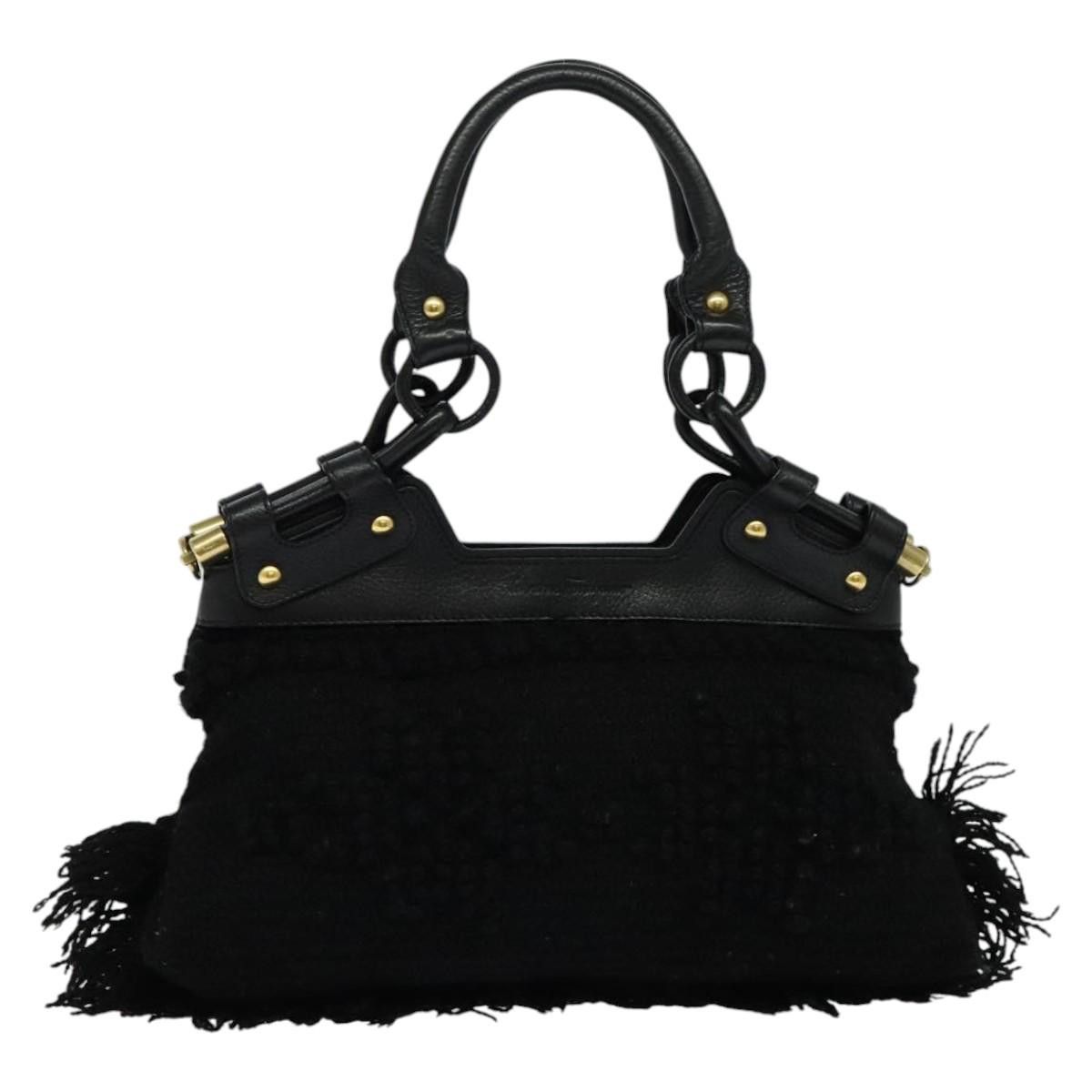 Salvatore Ferragamo Black Wool Handbag (Pre-Owned) Size ONE SIZE - 19 Thumbnail