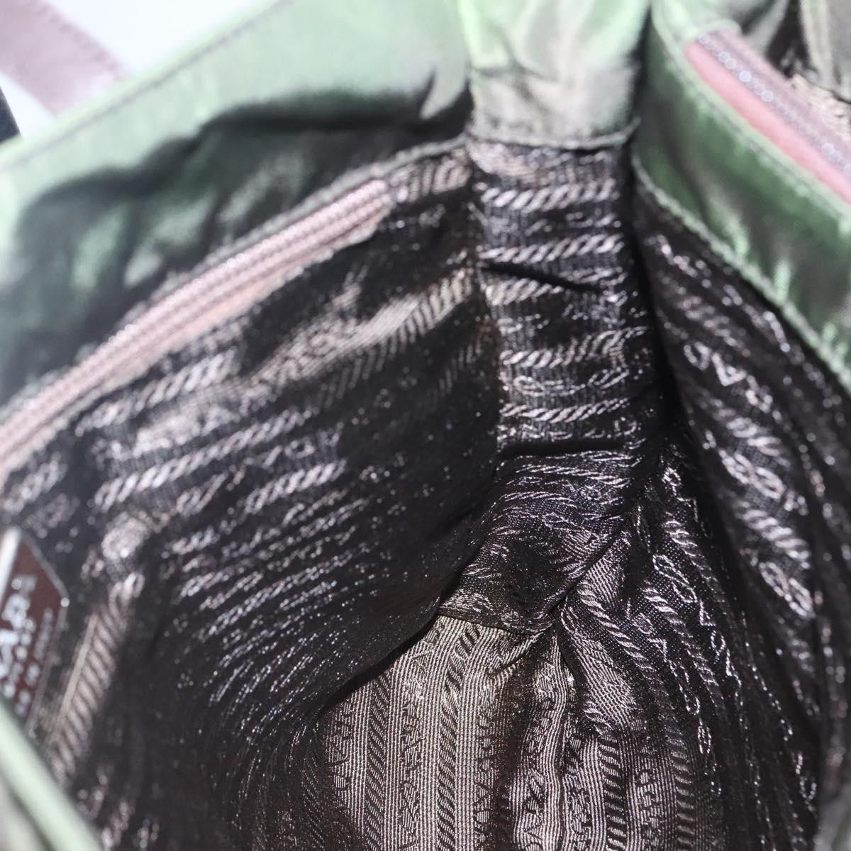 Prada Triangle Logo Khaki Synthetic Tote Bag (Pre-Owned) Size ONE SIZE - 14 Thumbnail