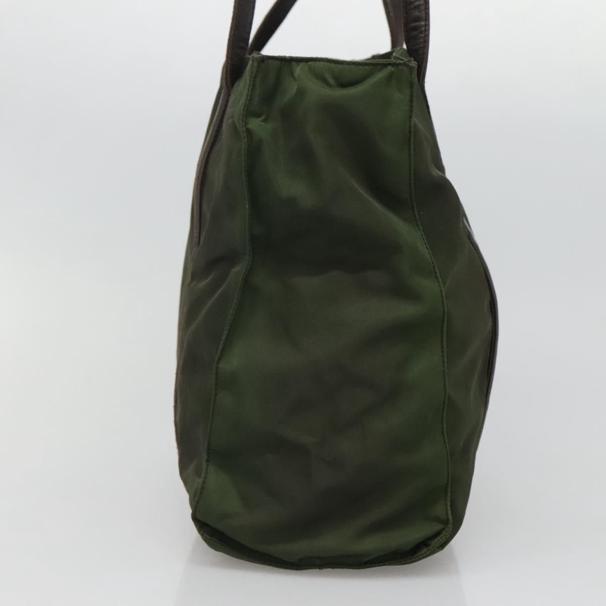 Prada Triangle Logo Khaki Synthetic Tote Bag (Pre-Owned) Size ONE SIZE - 3 Thumbnail