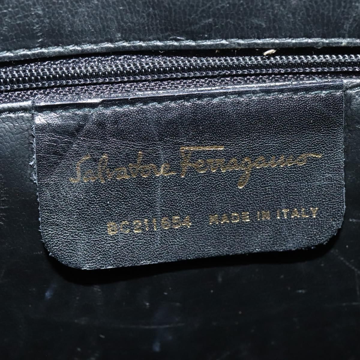 Salvatore Ferragamo Gancini Black Leather Handbag (Pre-Owned) Size ONE SIZE - 14 Thumbnail