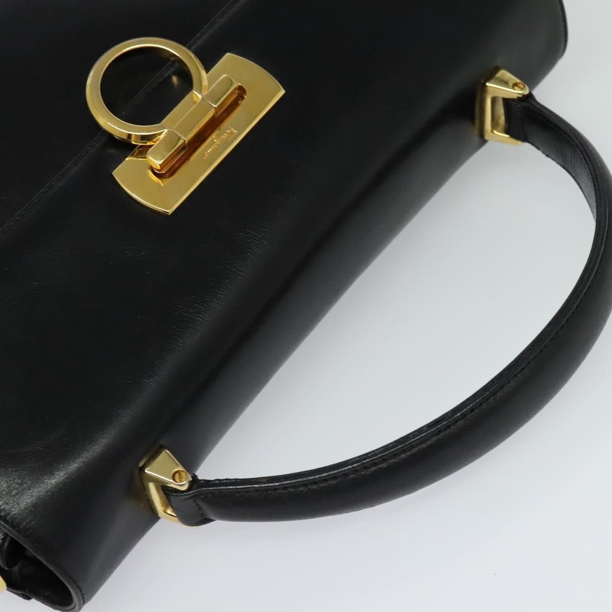 Salvatore Ferragamo Gancini Black Leather Handbag (Pre-Owned) Size ONE SIZE - 5 Thumbnail