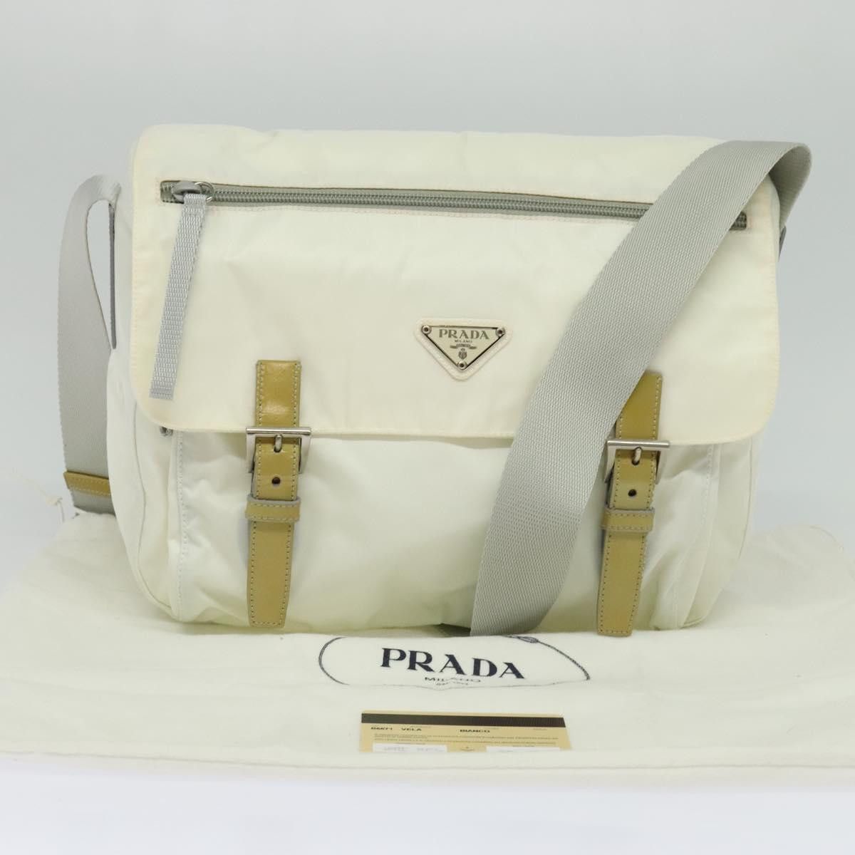 Prada Re-Nylon Ecru Synthetic Shoulder Bag (Pre-Owned) Size ONE SIZE - 18 Thumbnail