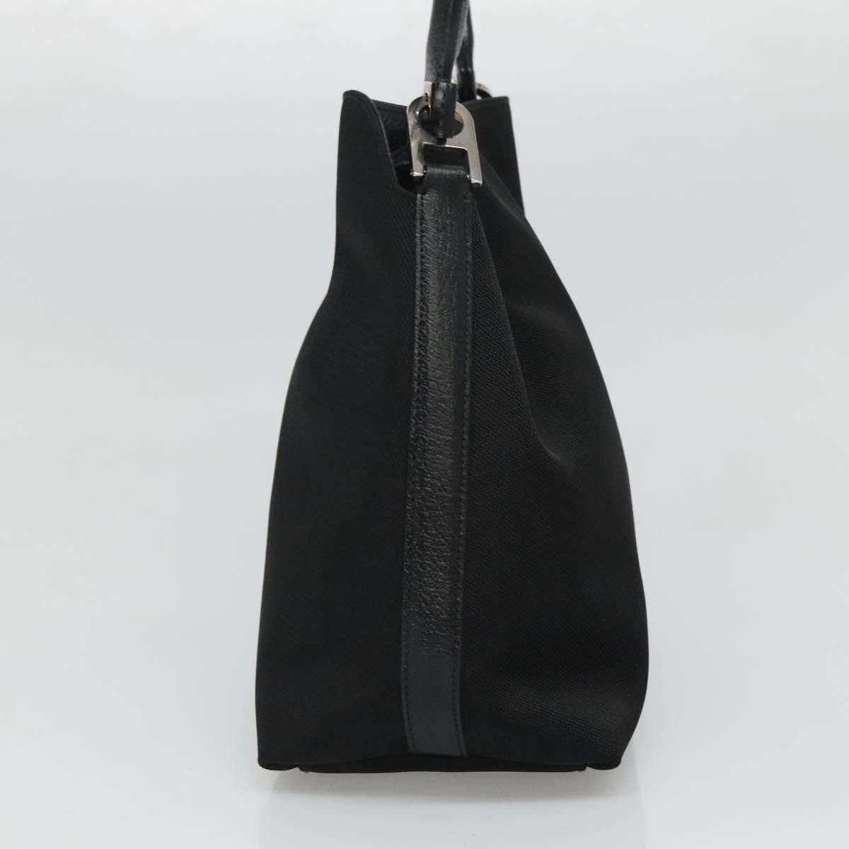 Salvatore Ferragamo Gancini Black Canvas Handbag (Pre-Owned) Size ONE SIZE - 3 Thumbnail