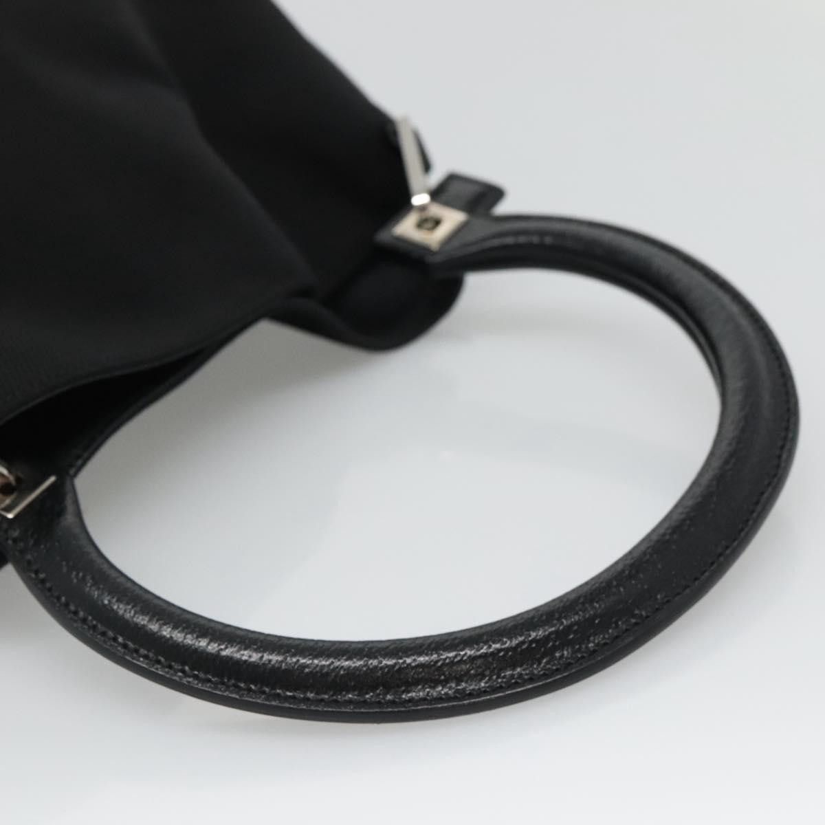 Salvatore Ferragamo Gancini Black Canvas Handbag (Pre-Owned) Size ONE SIZE - 5 Thumbnail