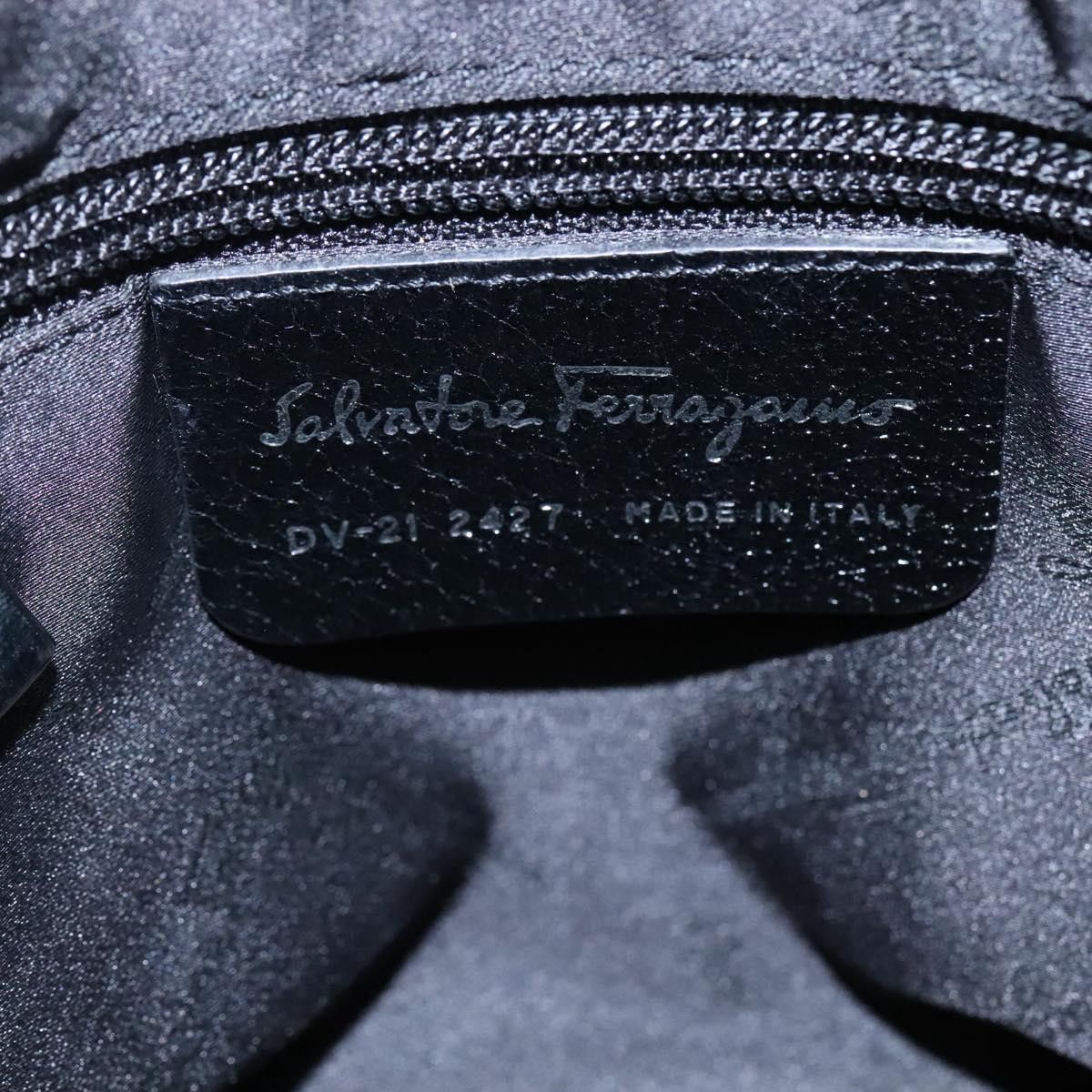 Salvatore Ferragamo Gancini Black Canvas Handbag (Pre-Owned) Size ONE SIZE - 13 Thumbnail