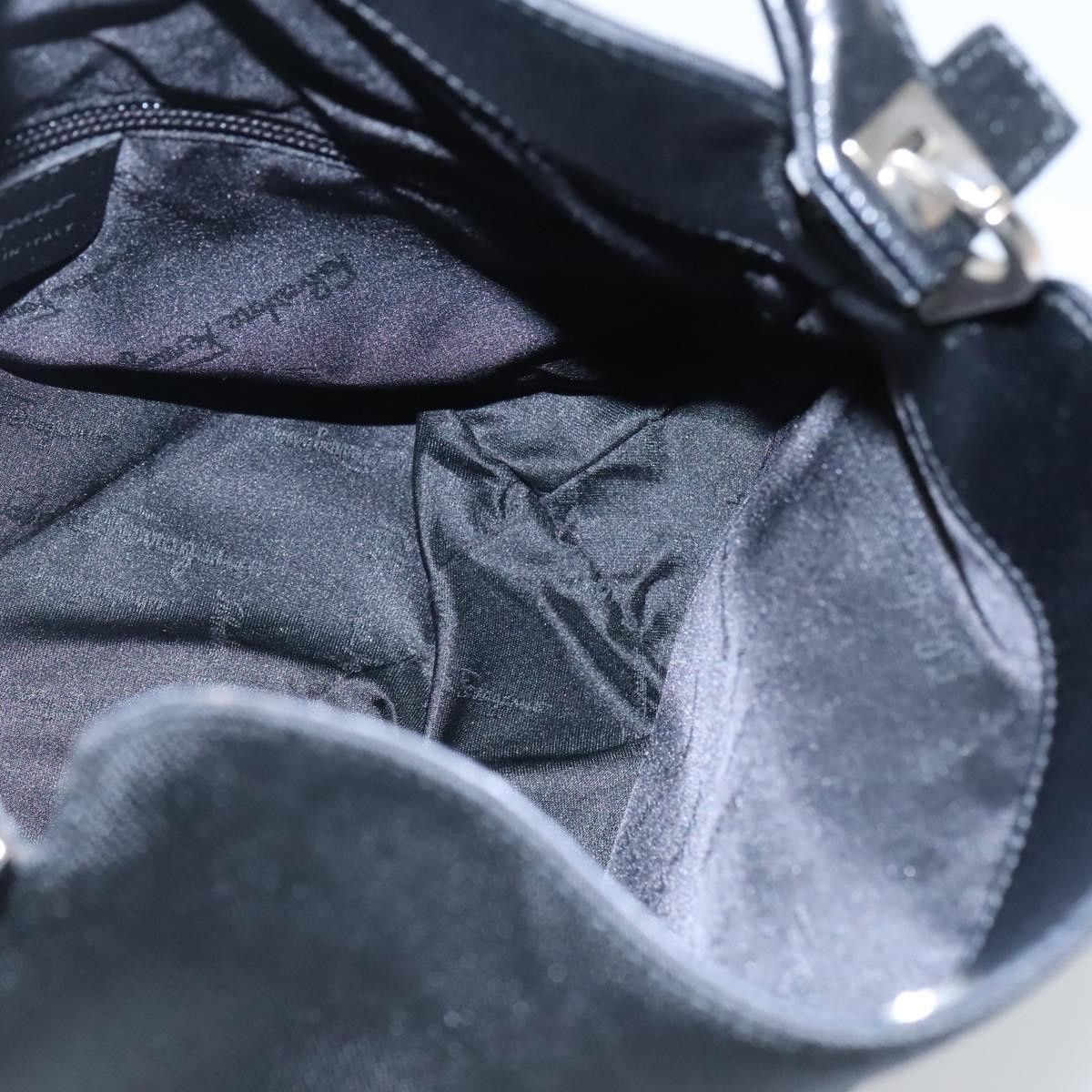Salvatore Ferragamo Gancini Black Canvas Handbag (Pre-Owned) Size ONE SIZE - 18 Thumbnail
