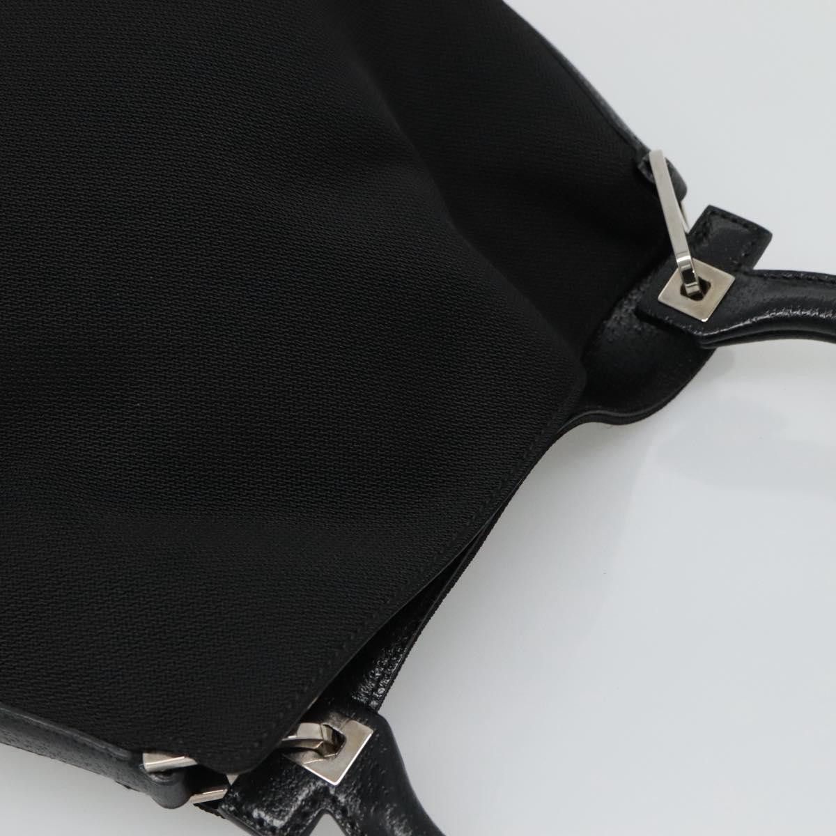 Salvatore Ferragamo Gancini Black Canvas Handbag (Pre-Owned) Size ONE SIZE - 11 Thumbnail