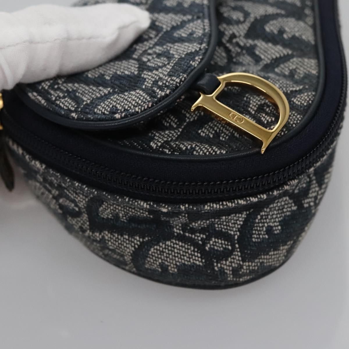 Dior Saddle Navy Canvas Clutch Bag (Pre-Owned) Size ONE SIZE - 7 Thumbnail