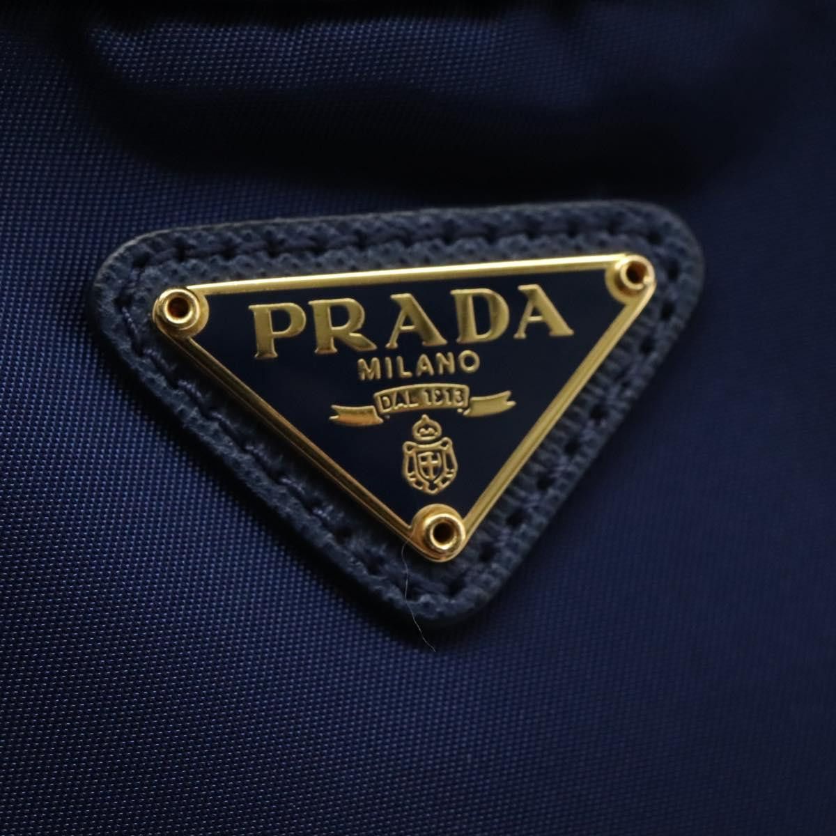 Prada Triangle Logo Navy Synthetic Clutch Bag (Pre-Owned) Size ONE SIZE - 12 Thumbnail