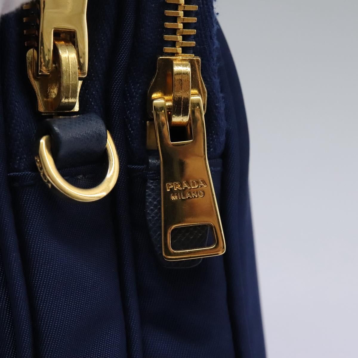 Prada Triangle Logo Navy Synthetic Clutch Bag (Pre-Owned) Size ONE SIZE - 16 Thumbnail